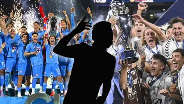Silueta de futbolista y jugadores de Cruz Azul y Platense celebrando/Foto CONCACAF, Uno entre Ríos.