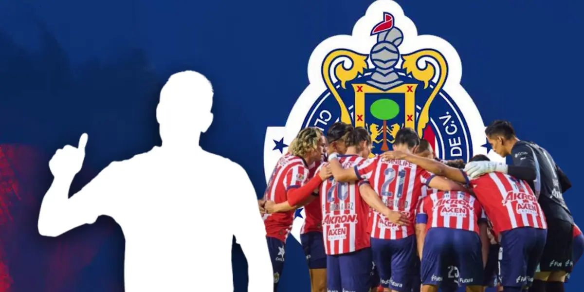 Silueta de futbolista y jugadores del Guadalajara abrazados/Foto Chivas.