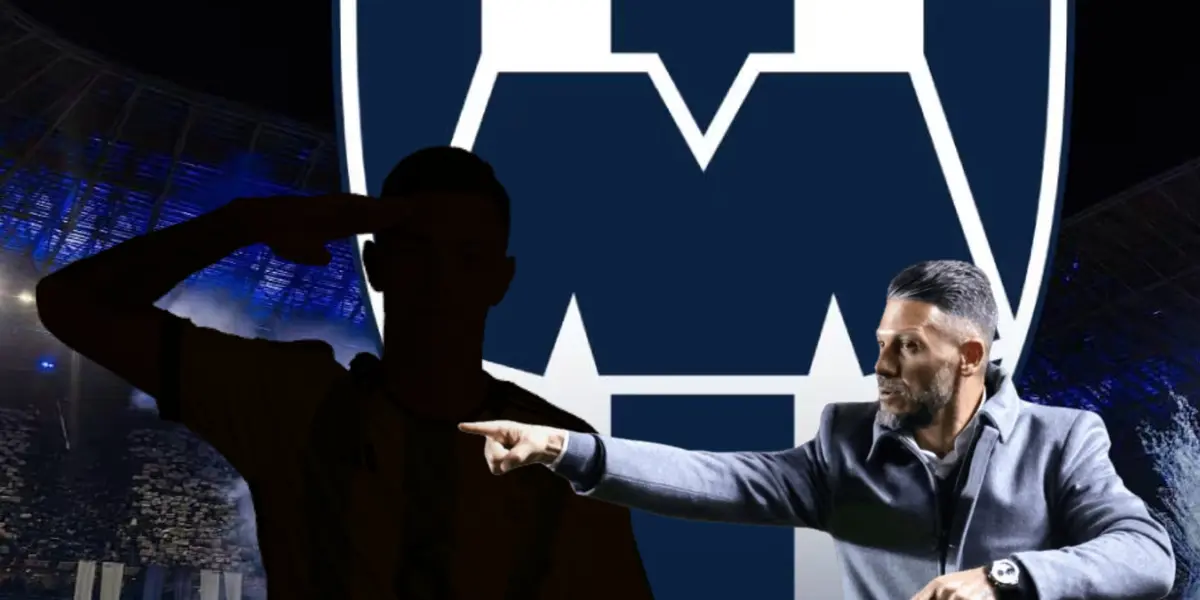 Silueta de futbolista y Martín Demichelis señalando/Foto Fox Sports.