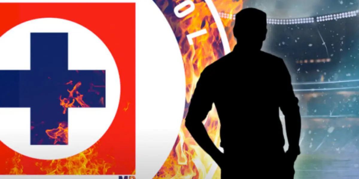 Silueta de Guillermo Farré y escudo de Cruz Azul/Foto Claro Sports.