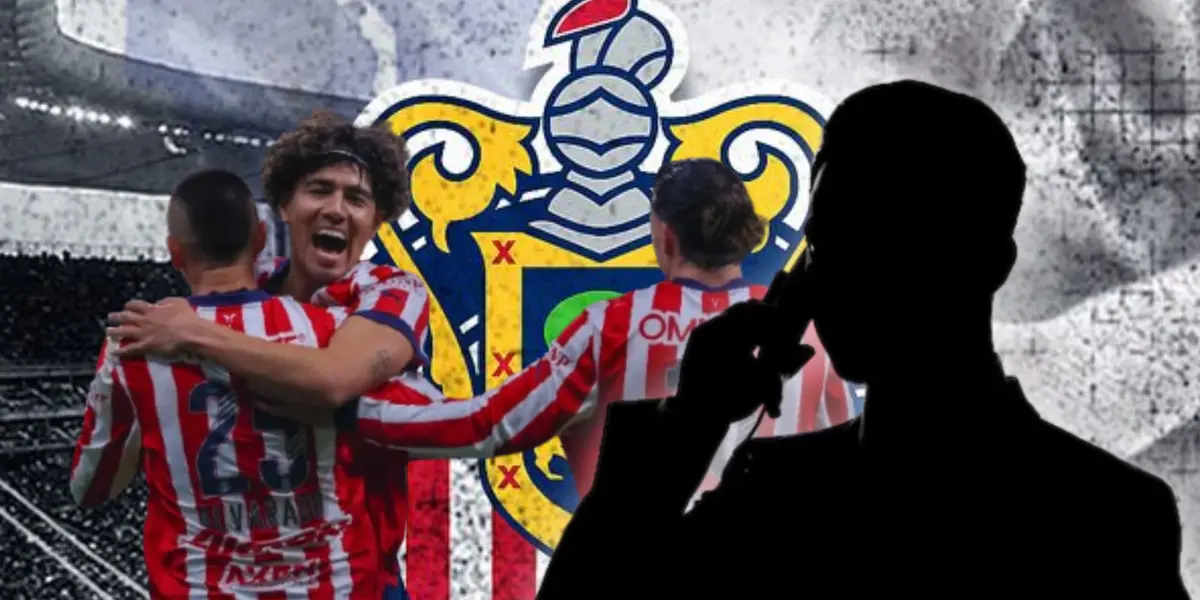 Silueta de hombre hablando por teléfono y jugadores de Chivas abrazados/Foto Pinterest.
