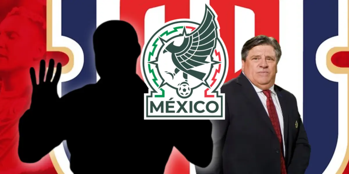 Silueta de hombre, logo de Selección Mexicana y Miguel Herrera/Foto Fut TV.