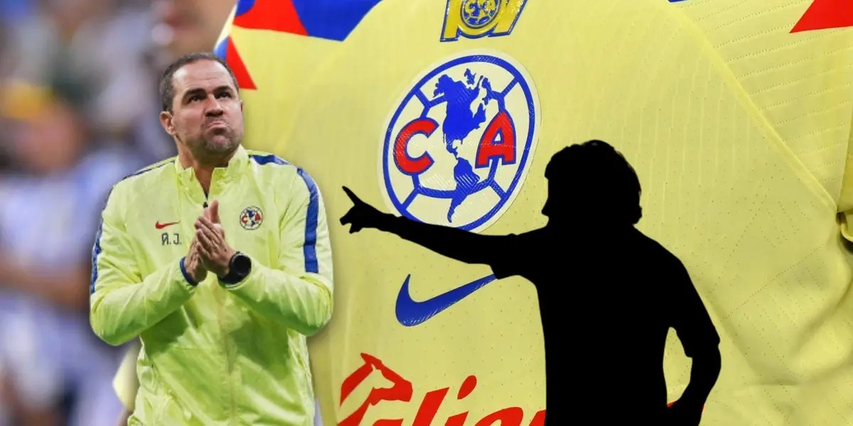 Silueta de jugador señalando y André Jardine frotando manos/Foto La Opinión.