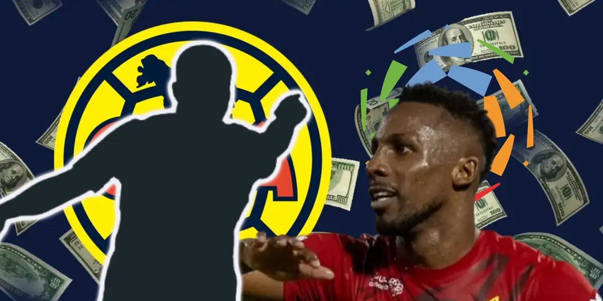 Silueta de jugador y Julián Quiñones/Foto América y Ya.