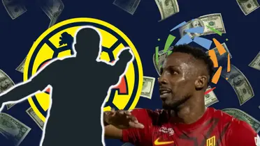 Silueta de jugador y Julián Quiñones/Foto América y Ya.