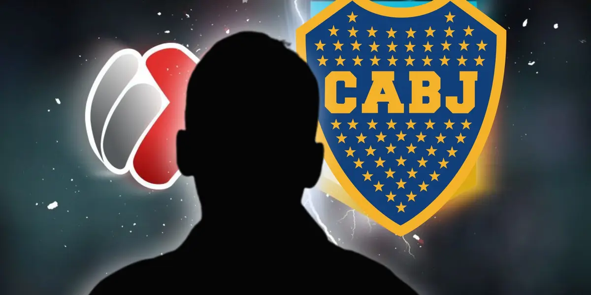 Silueta de Nicolás Larcamón y logo de Boca Juniors/ Foto ESPN.