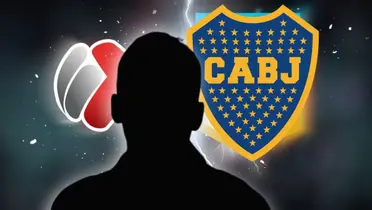 Silueta de Nicolás Larcamón y logo de Boca Juniors/ Foto ESPN.