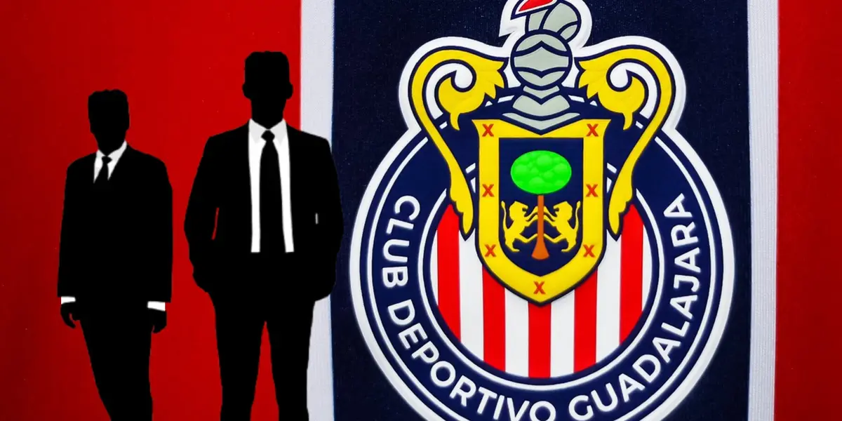 Siluetas de hombres en traje y escudo del Guadalajara/Foto Chivas.