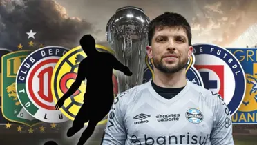 Tiago Volpi y jugador en forma de silueta/ Foto Claro Sports.