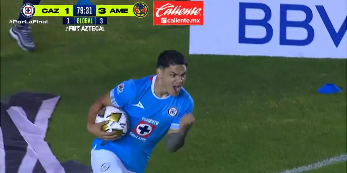 Toro Fernández en su gol, captura de TV Azteca