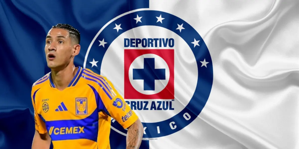Uriel Antuna junto al escudo de Cruz Azul / FOTO GETTY IMAGS