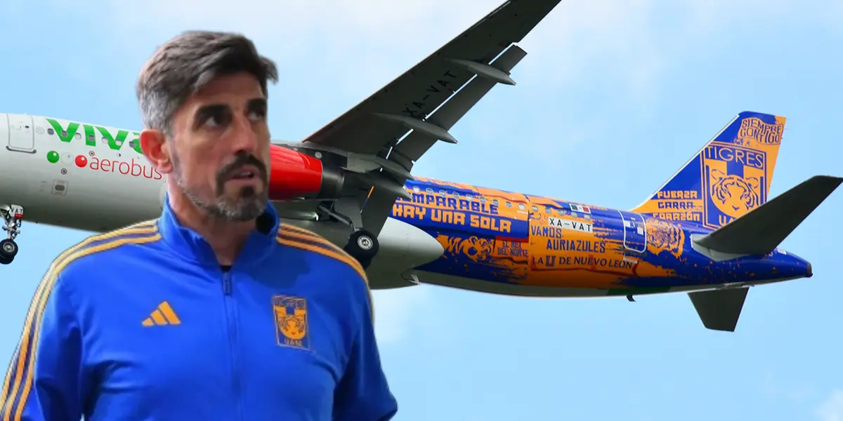 Veljko Paunovic y avión de Tigres/ Foto Airliners.net