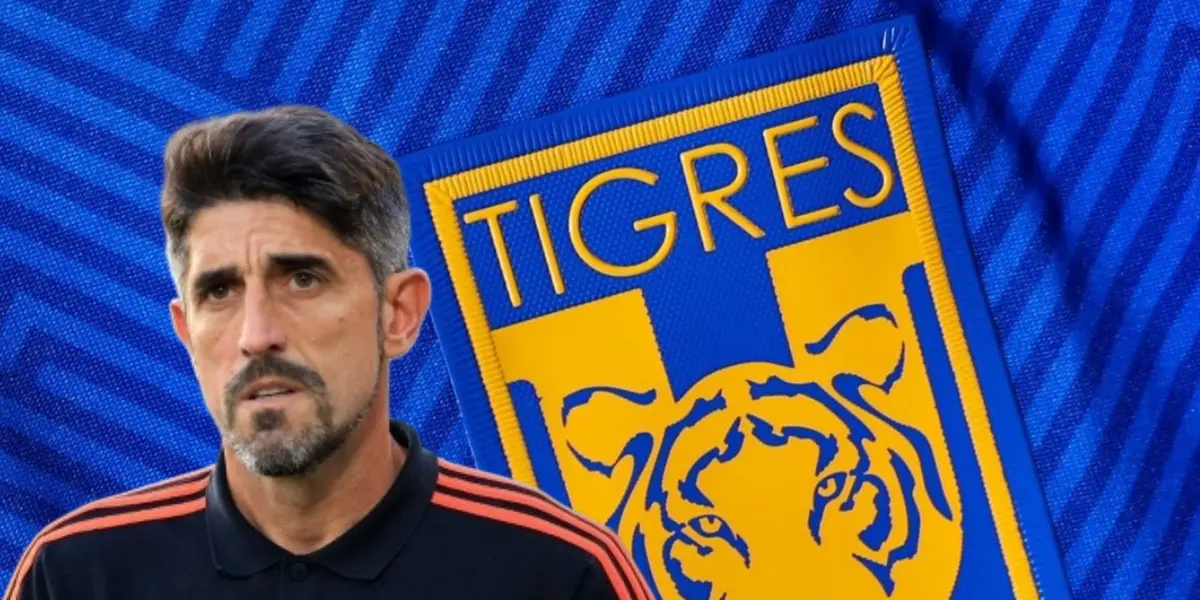 Veljko Paunovic y escudo de Tigres/ Foto Kobrex.