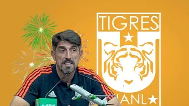 Veljko Paunovic y fuegos artificiales detrás de el/Foto Orgullo Tigre.
