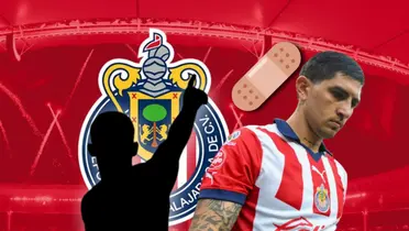 Víctor Guzmán y silueta de Luis Gerardo Chávez, emoji de curita.