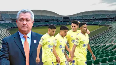 Víctor Manuel Vucetich junto a jugadores del América / FOTO MEXSPORT