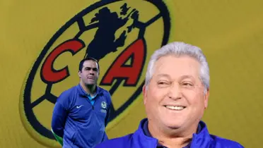 Víctor Manuel Vucetich riendo y André Jardine/Foto Club América.