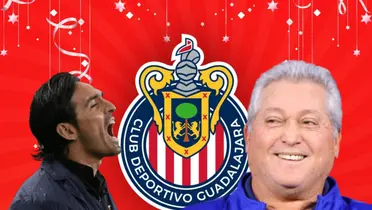 Víctor Manuel Vucetich riendo y Gerardo Espinoza gritando/Foto Chivas.