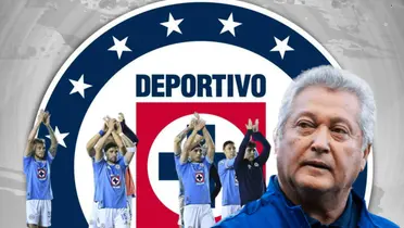 Víctor Manuel Vucetich y jugadores agradeciendo/Foto Cruz Azul.