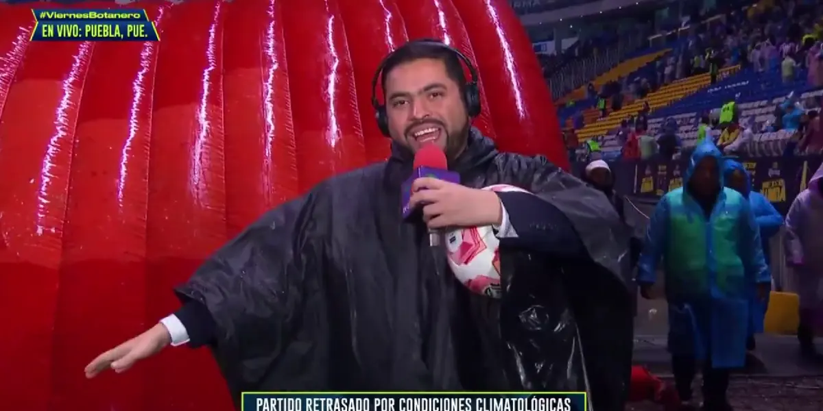 Villa Villa en el Chivas vs Puebla. Captura de Azteca