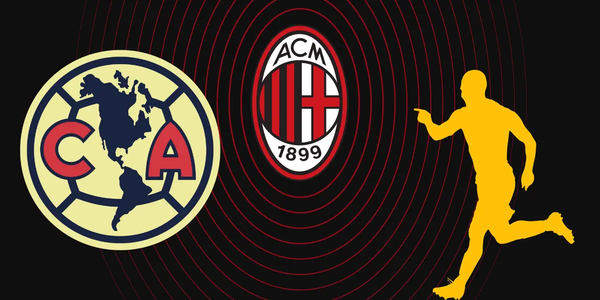 Visual del Milán, tomado del AC Milán, con escudo del América al frente