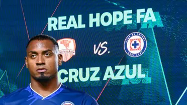 Willer Ditta y pantalla de Cruz Azul contra Real Hope/ Foto Concacaf Champions Cup.