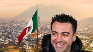 Xavi Hernández y bandera de México/ Foto Monterrey en Imágenes.