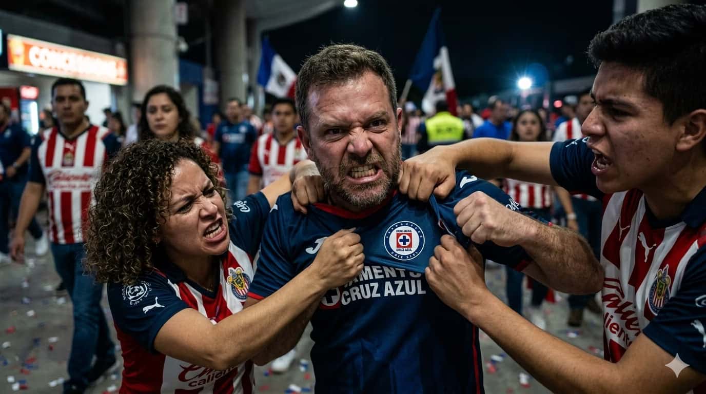 Aficionados de Chivas incineraron una playera de Cruz Azul