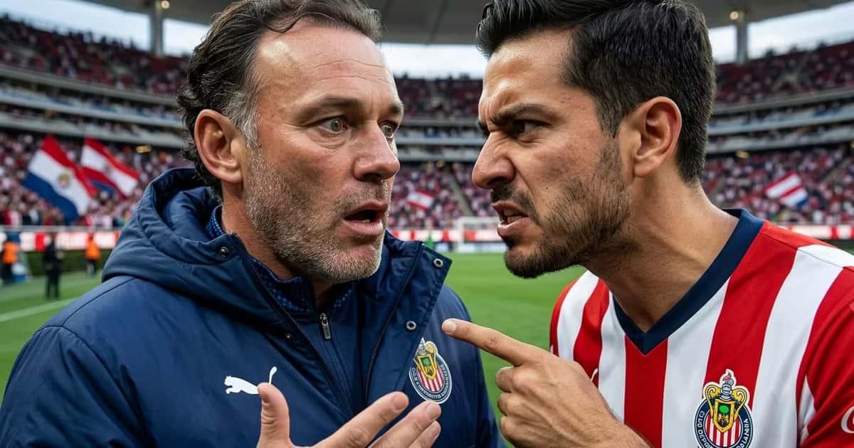 Hincha de Chivas confrontando a Gabriel Milito