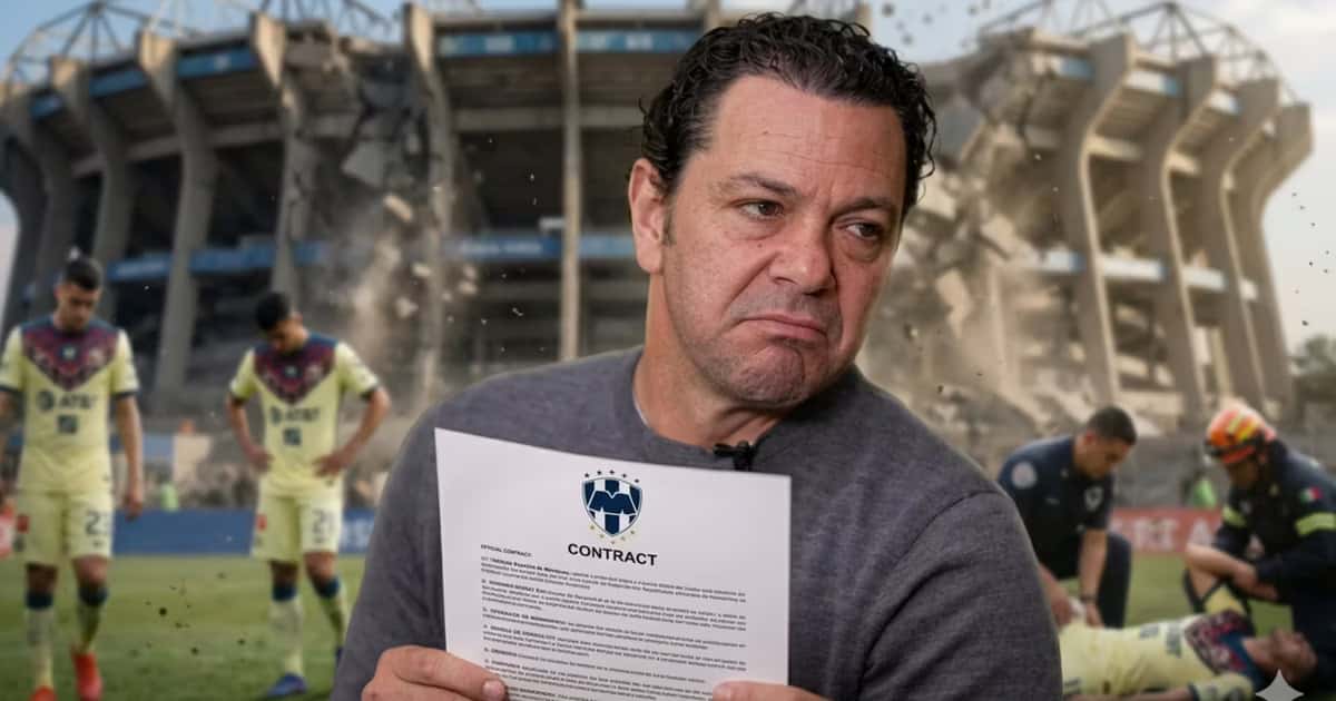Ilustración digital de Santiago Baños con un contrato de Rayados