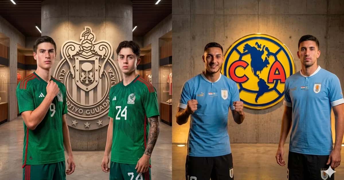 Club América es la base de la selección de Uruguay y Chivas la de México