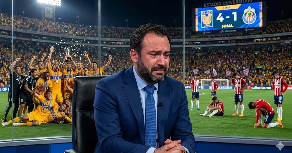 Ilustración digital de la reacción de Fernando Cevallos tras el Tigres vs Chivas