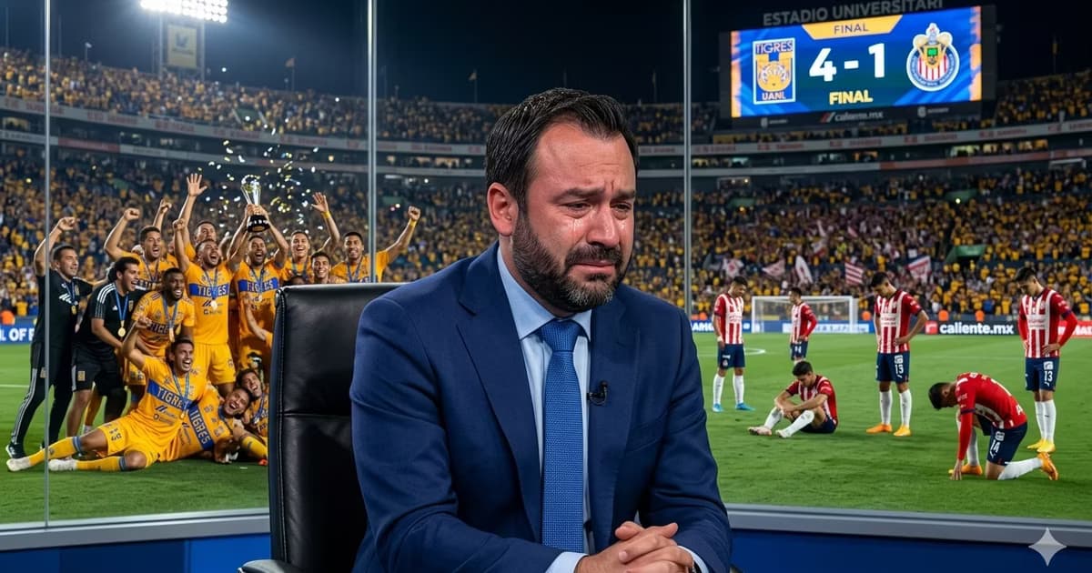 Ilustración digital de la reacción de Fernando Cevallos tras el Tigres vs Chivas