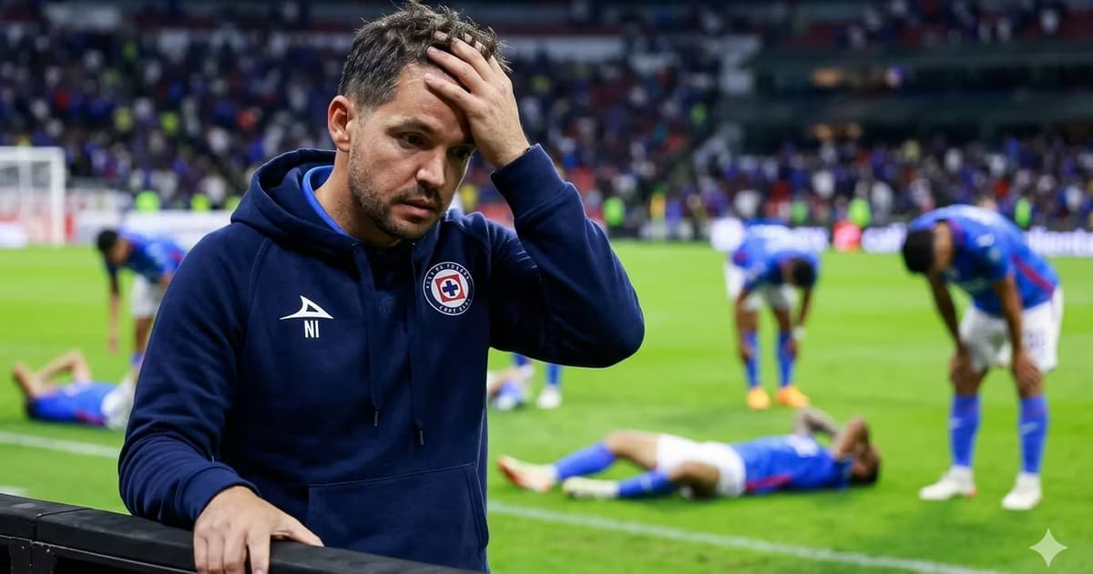 Ilustración digital de Nicolás Larcamón tras del partido entre Cruz Azul y Xolos