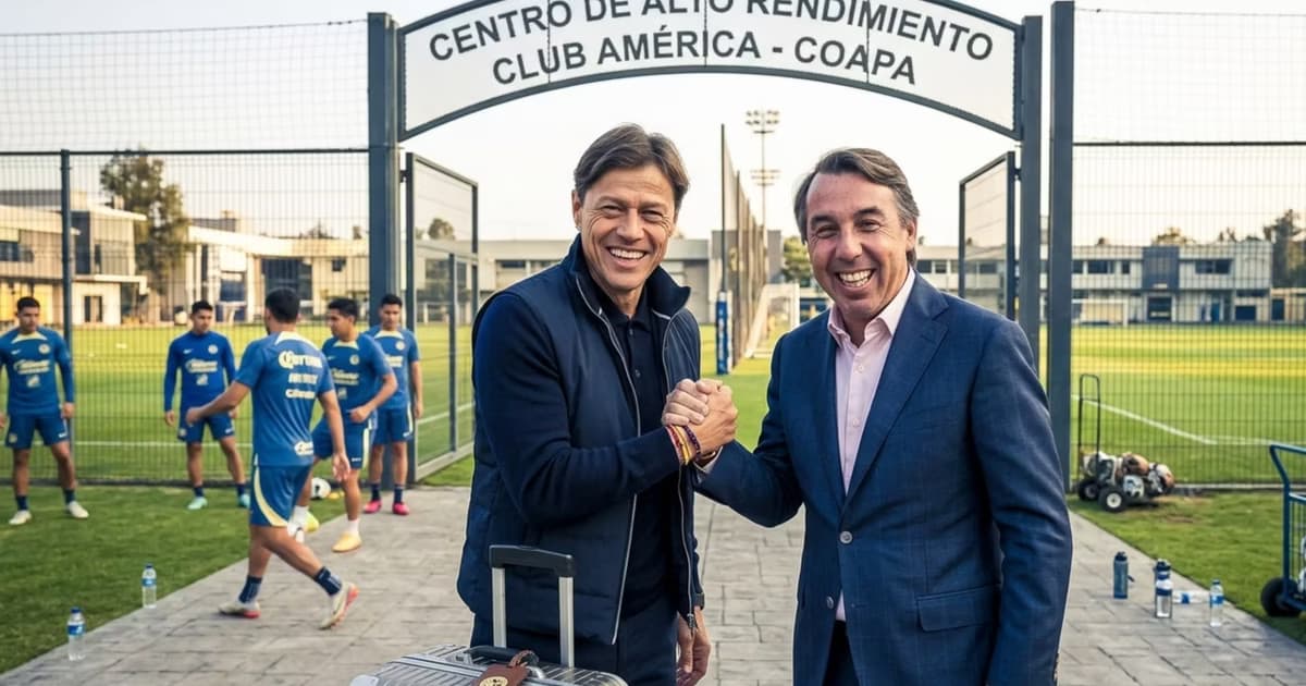 Ilustración digital de Matías Almeyda llegando a Coapa