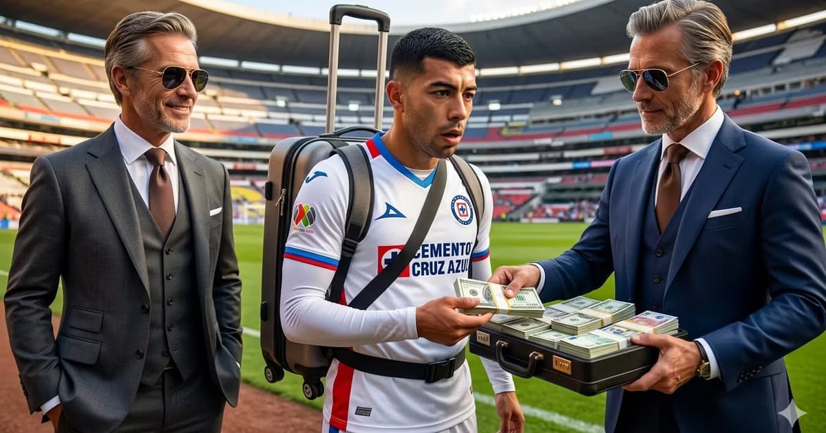 Ilustración digital sobre Erik Lira y su salida del Cruz Azul