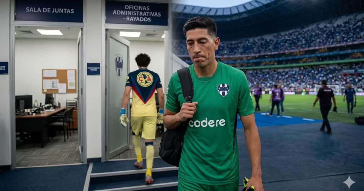 Ilustración digital de Esteban Andrada saliendo de Rayados