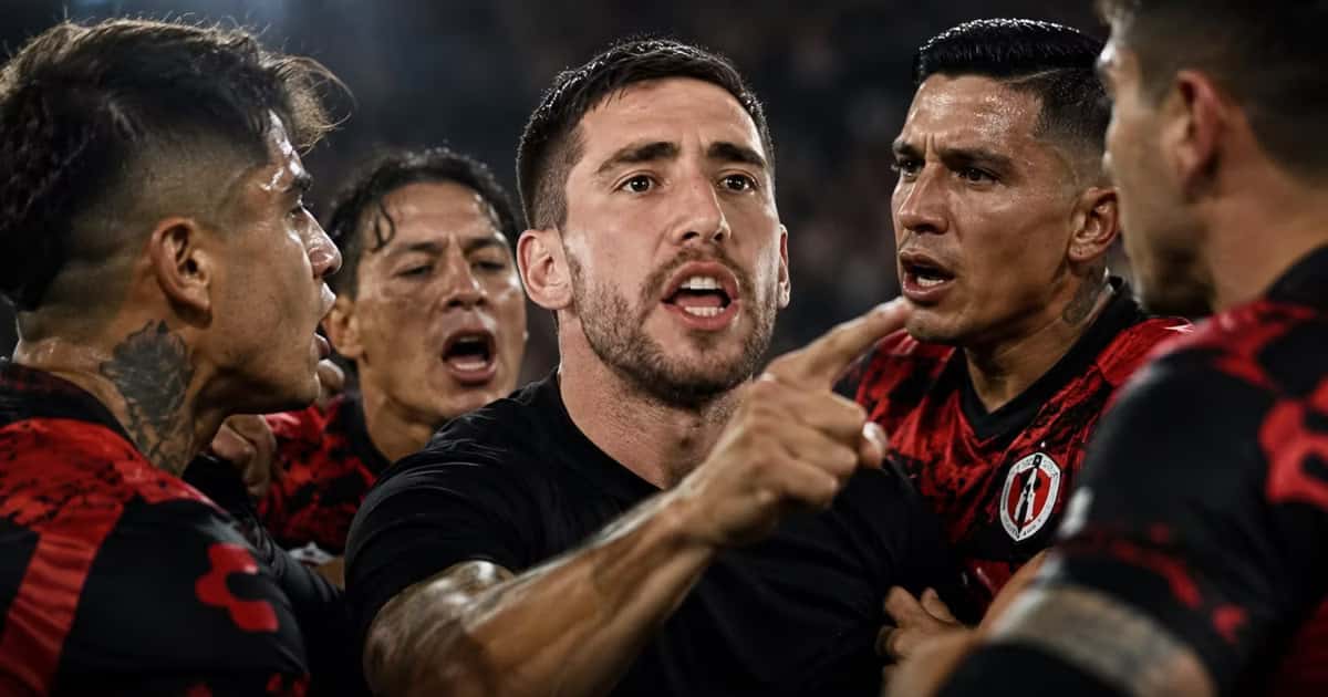 Fernando Gorriarán intercambia reclamos con jugadores de Xolos después de la derrota de Tigres.