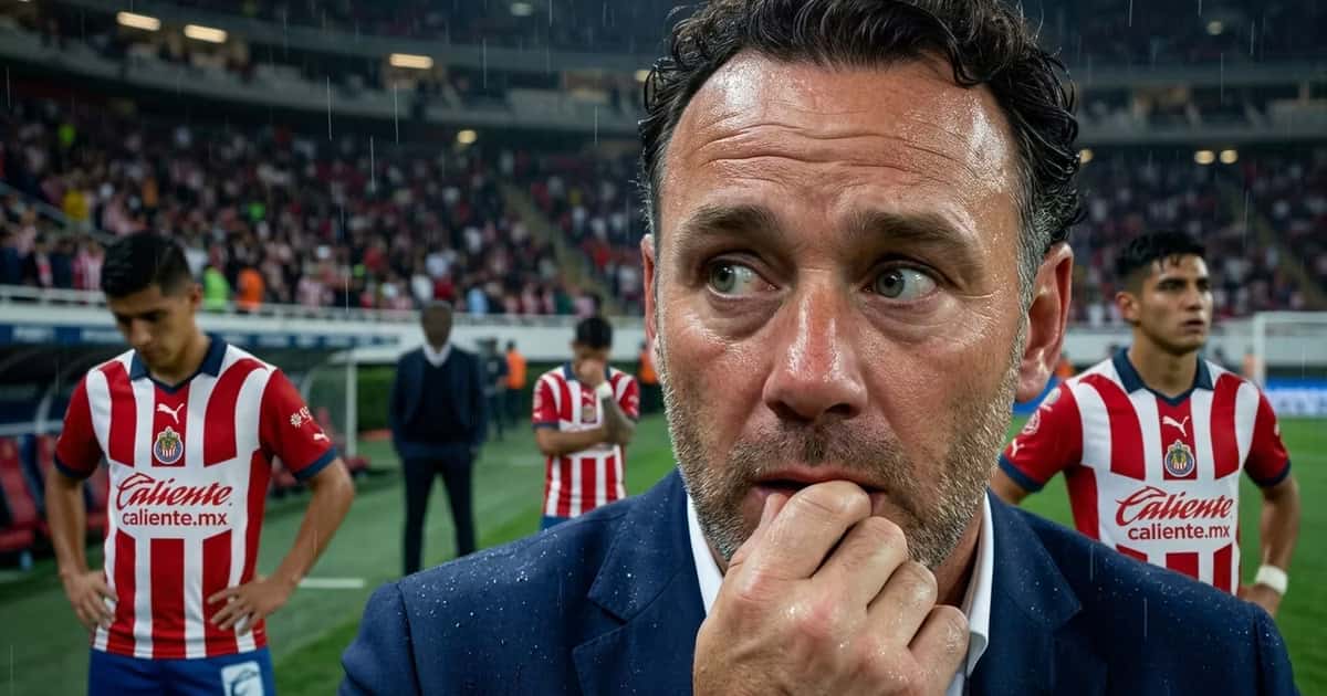 Gabriel Milito preocupado con jugadores de Chivas atrás de él