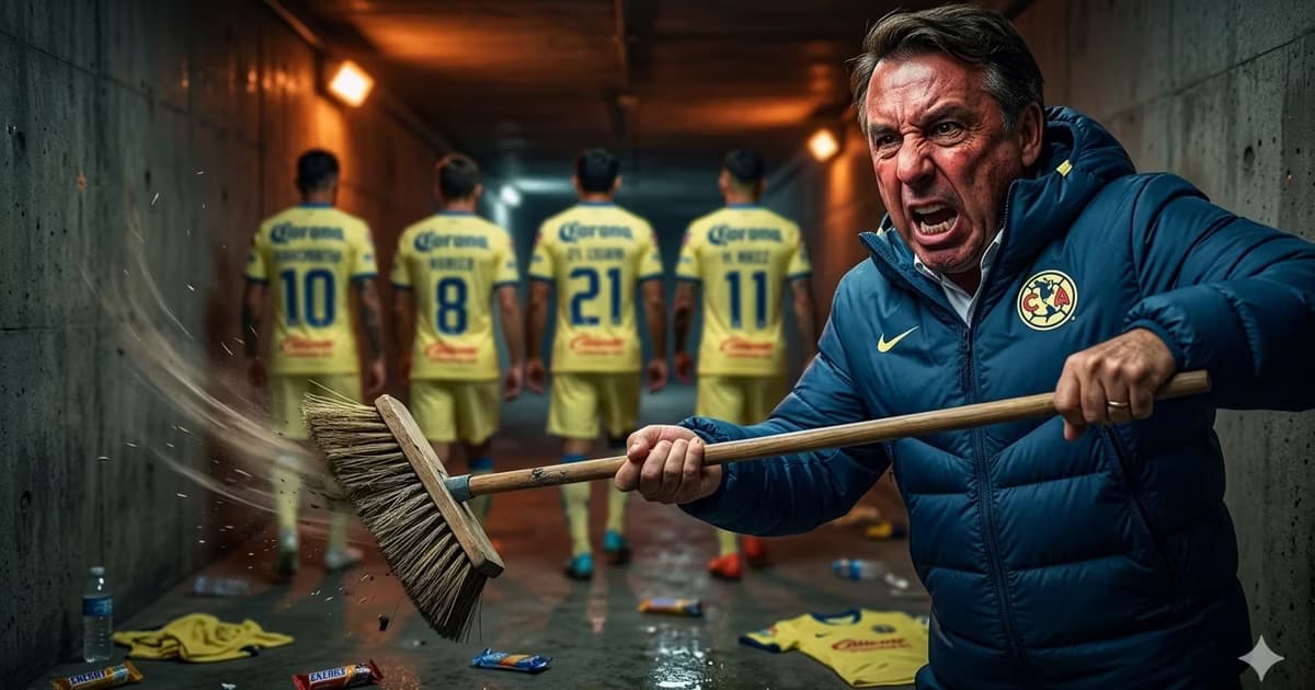 Ilustración gráfica de Emilio Azcárraga echando a jugadores del América