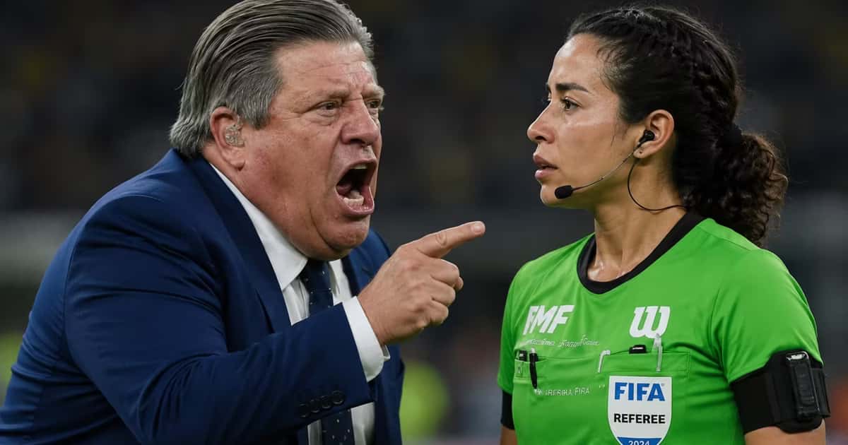 Miguel Herrera fue amonestado después de reclamarle a Katia Itzel García durante el Atlante contra América.
