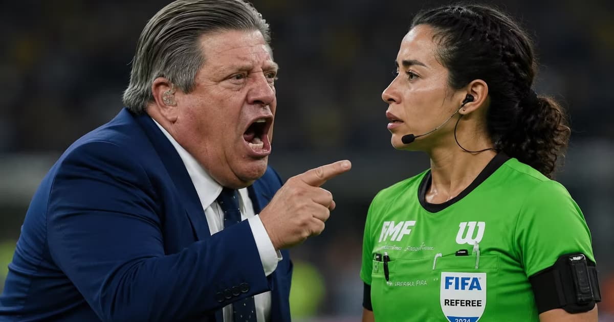 Miguel Herrera fue amonestado después de reclamarle a Katia Itzel García durante el Atlante contra América.