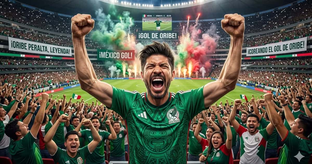 Ilustración digital del gol de Oribe Peralta