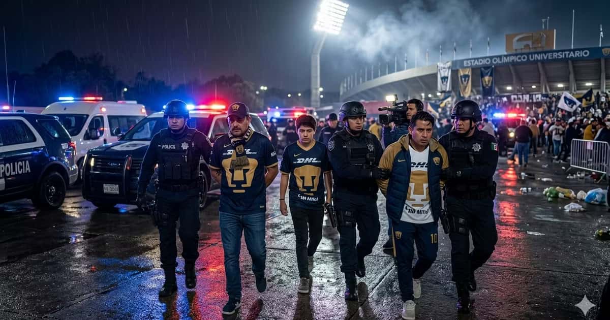 Policía se llevó detenidos en el duelo entre Pumas vs América