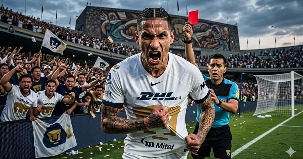Uriel Antuna salió enojado tras la expulsión que condiciona a Pumas ante Cruz Azul
