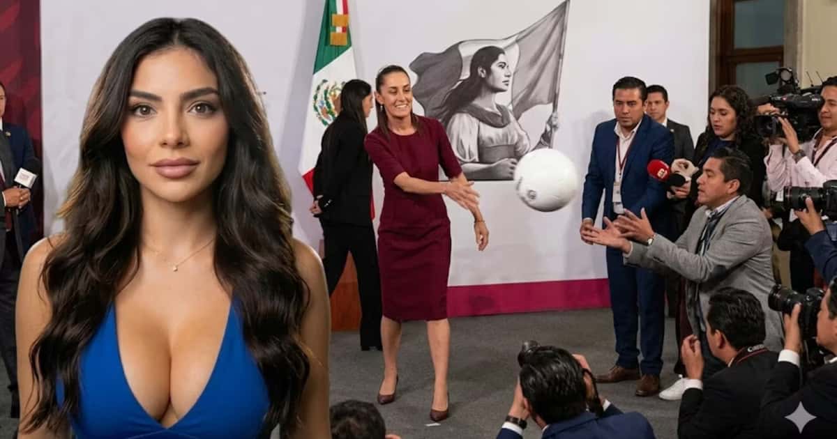 Claudia Sheinbaum provocó la caída de una periodista por regalarle un balón