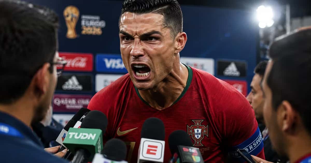 Cristiano Ronaldo ignoró una pregunta sobre Messi y en redes lo apodaron “intolerante” tras la conferencia.