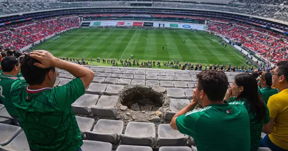 Un video se hizo popular en redes sociales sobre un agujero que se alcanza a ver en una de las tribunas.