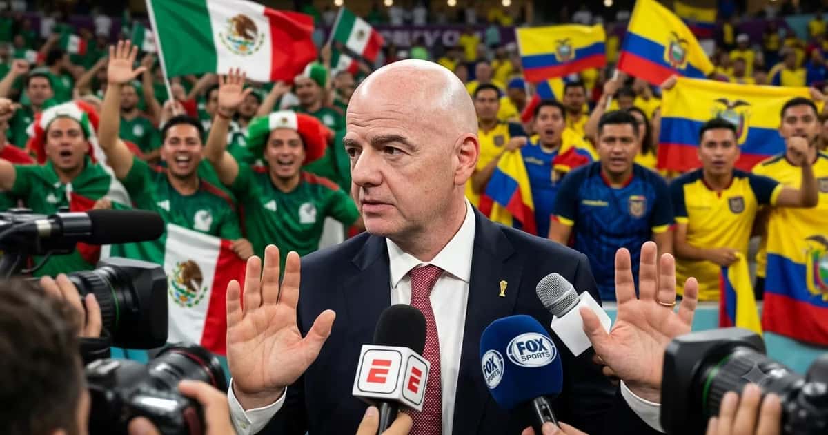 Infantino hizo un gesto algo extraño cuando le preguntaron si México ganaba Ecuador