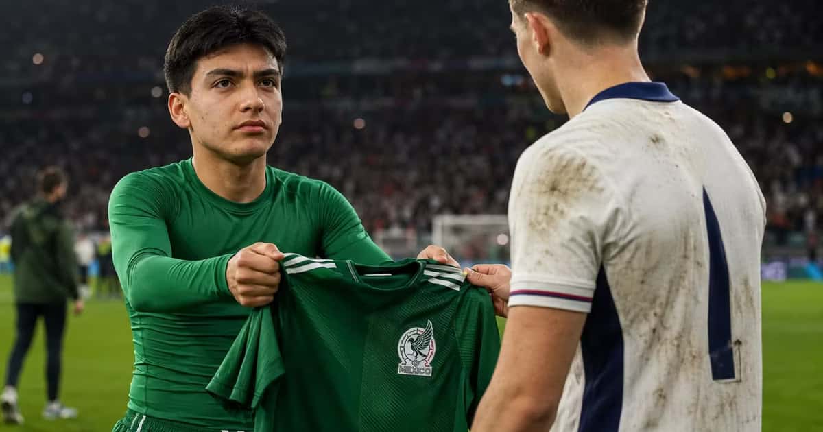 Jude Bellingham le pidió la playera a Gilberto Mora, intercambiaron camisetas y se abrazaron tras el México vs. Inglaterra en el Estadio Azteca.